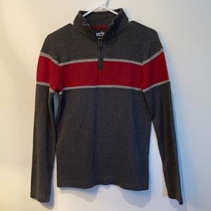 (2) Boys rugby stripe quarter zip sweater